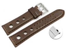 Bracelet montre à dégagement rapide BIO cuir marron tannéau moyen de substances