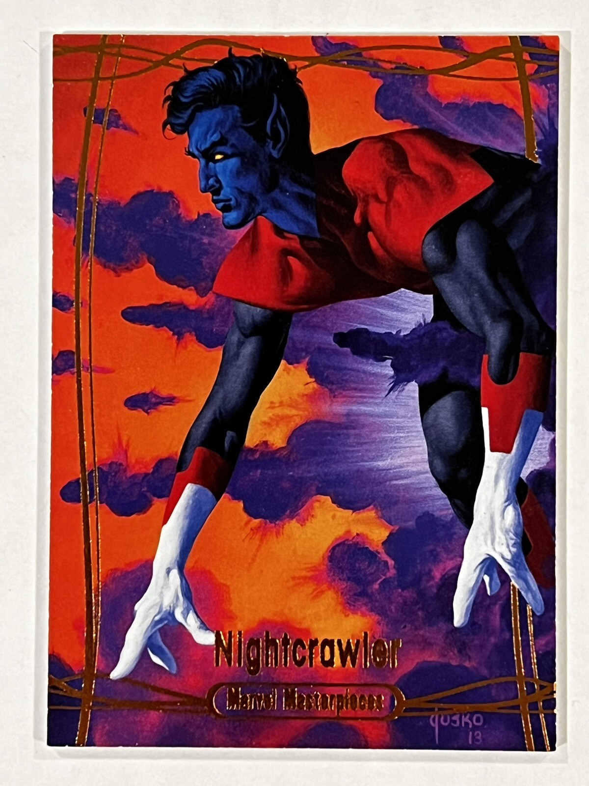 2016 Marvel Masterpieces Orange #50 Nightcrawler 50/99 MATCHING Card & #😍😍😍