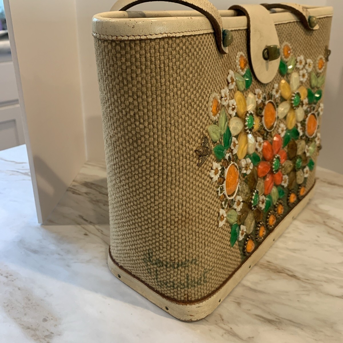 Vintage Enid Collin Purse Handbag Flower Basket Canvas | eBay