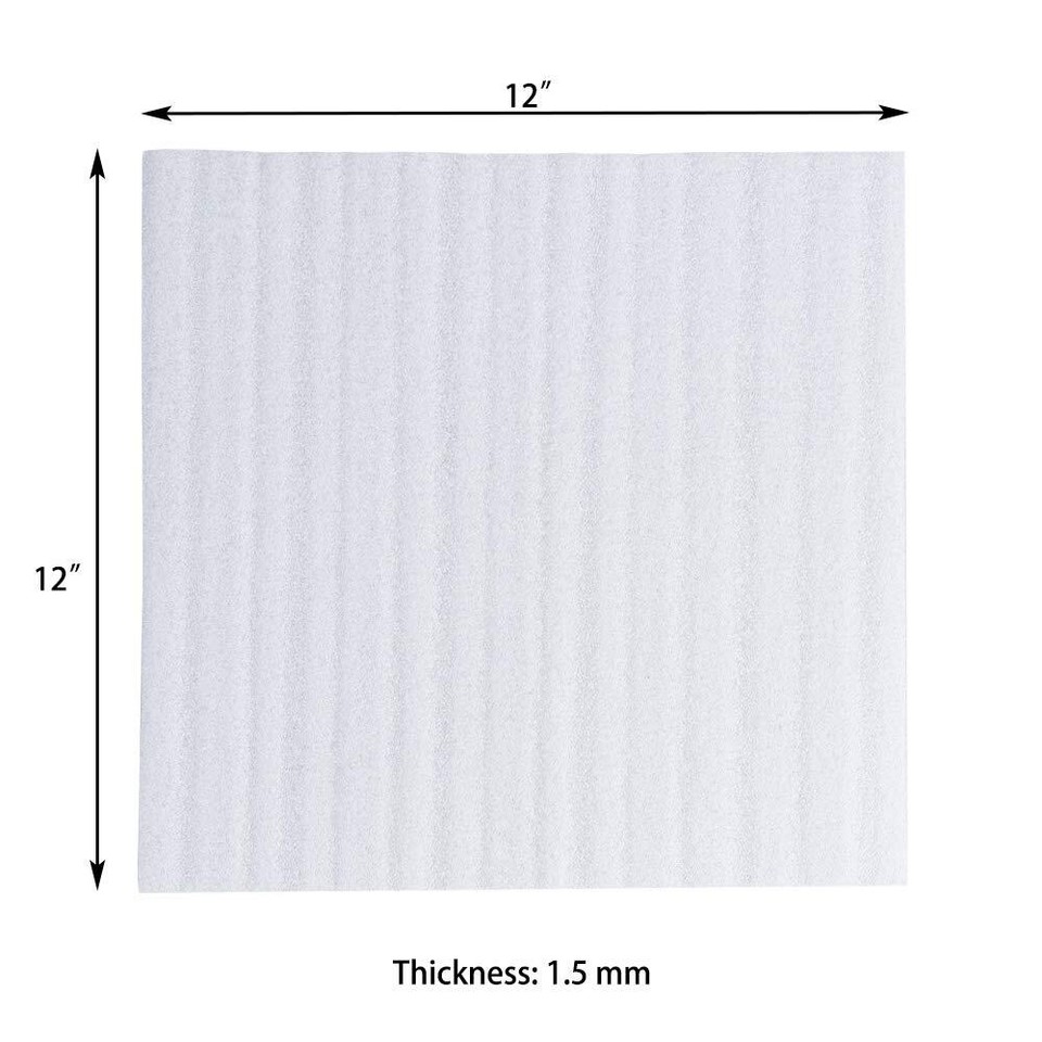 75 Pack 12x12 Inch Cushioning Foam Wrap Sheets(1/12" Thickness