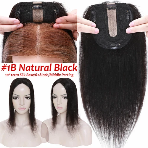 100% Echthaar Topper Toupet Extensions Clip In Remy Human Hair Toupee Haarteil l - Bild 21 von 84
