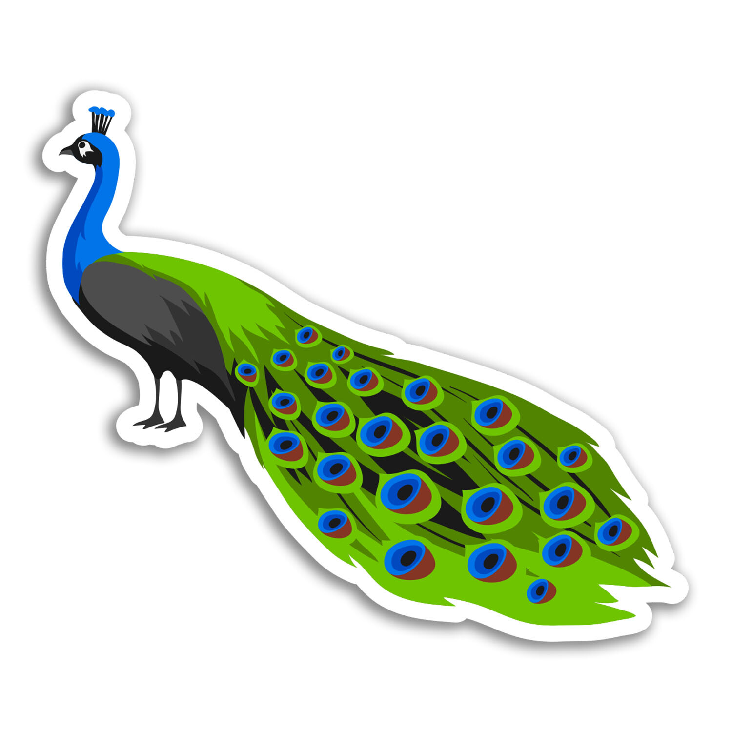 2 x 10cm Peacock Vinyl Stickers - Peafowl Bird Fun Sticker Laptop Luggage #18400