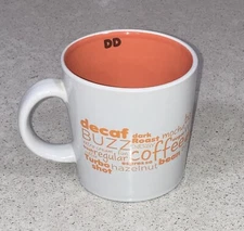 2011 Dunkin’ Donuts Printed Coffee Drink Terms Ceramic Coffee Mug