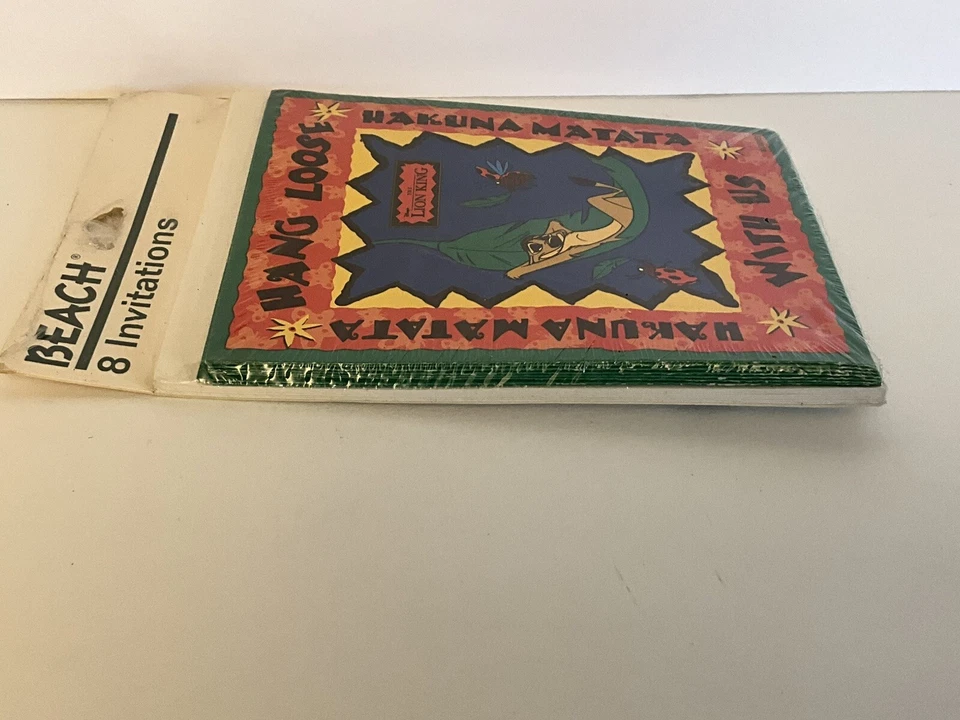 Juego De 8 INVITACIONES Timón Colgar Suelto Hakuna Matata De Colección Rey León Como Está LEER Foto 4 de 4