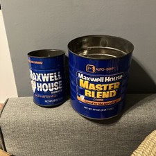  2 Vintage Maxwell House Coffee Cans, 16 oz  39 oz, No Lids