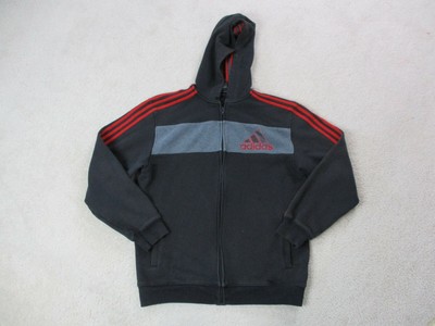 adidas hoodie black red stripes