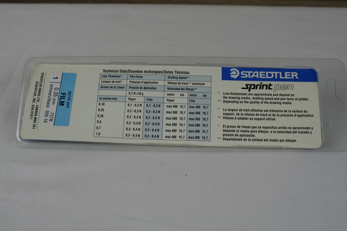 STAEDTLER Mars Plot Sprint Pen Film B Plotter Pens 0.35mm Black