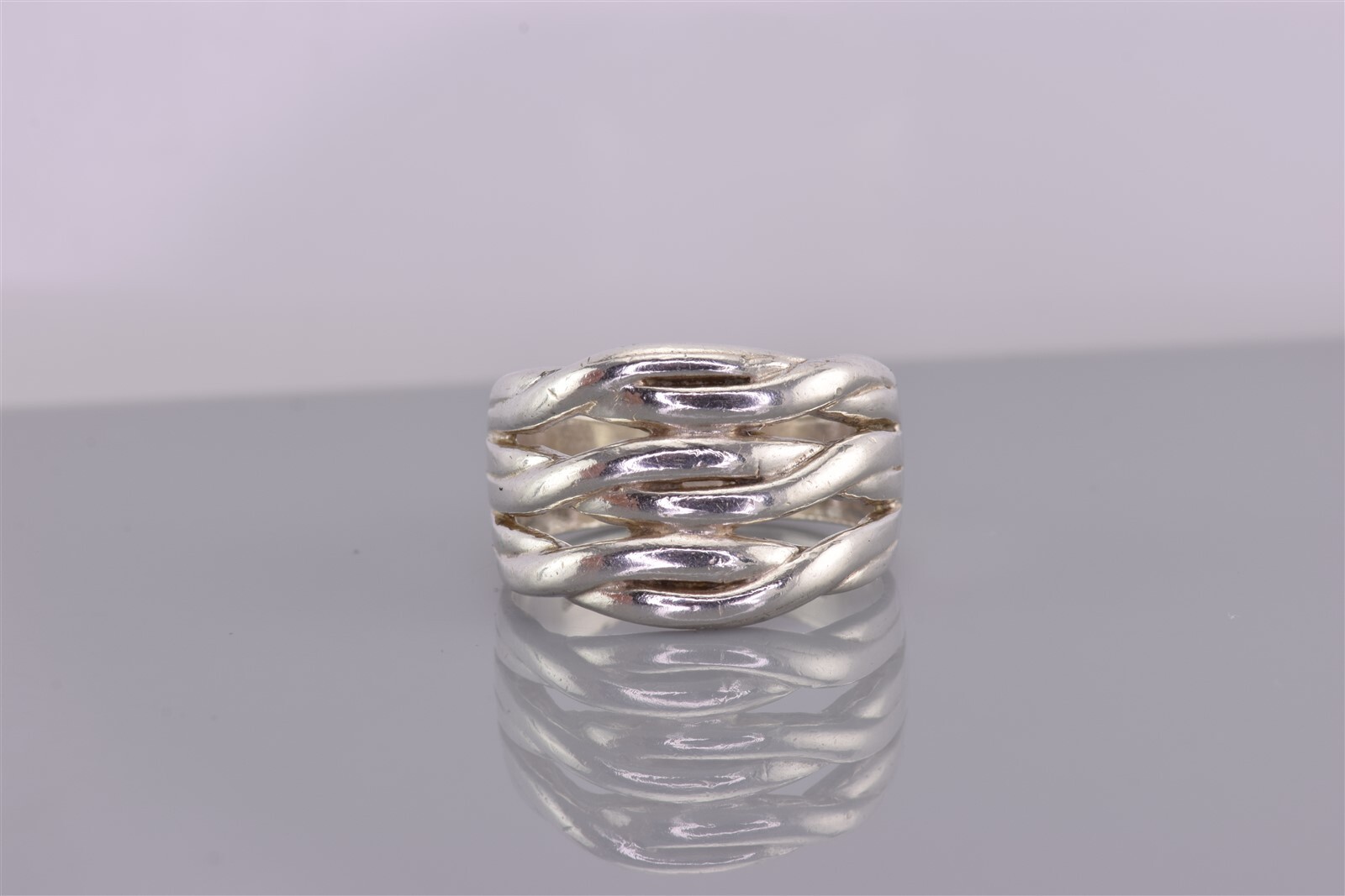 Sterling Silver Solid Wavy Crossover & Under Twis… - image 7