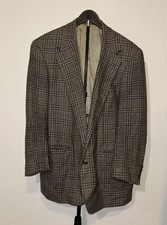 Vintage Corbin Men Sport Coat One Button Wool Tweed 1976-1994 One Button Blazer