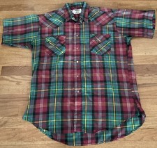 Vtg Ruddock Western Pearl Snap Shirt Size See Pics / cond. Plaid Rodeo Cowboy