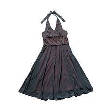 Y2K Connected Babydoll Halter Neck Dress 12 Black-Red Whimsygoth Lace Vampire