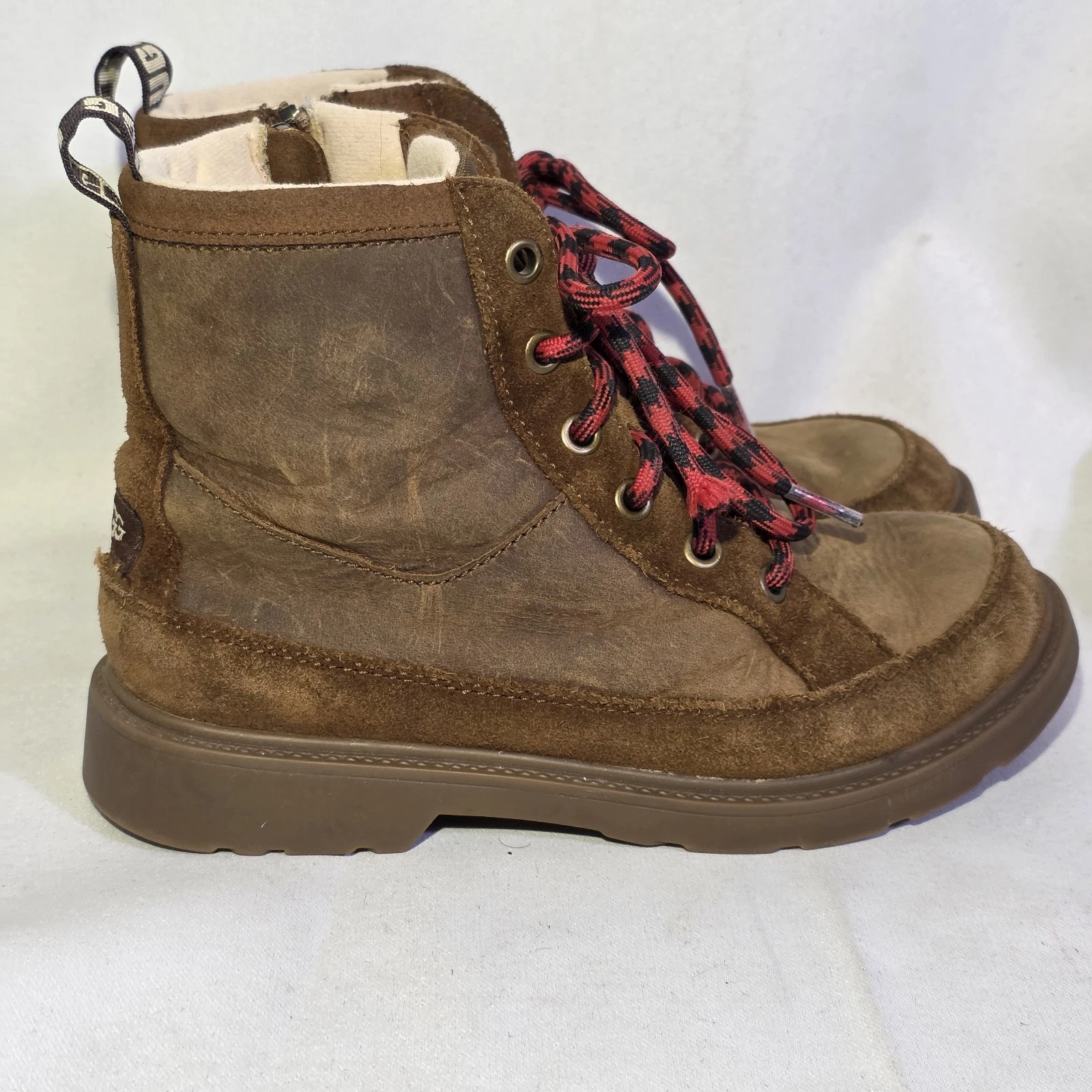 Stivali UGG bambini Robley Wheather impermeabili in pelle e camoscio noce US 3 EUR 35