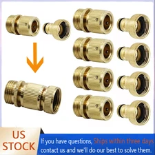 🔥4 Pairs Garden Hose Quick Connector Brass 3/4" GHT Thread Water Hose Adapter