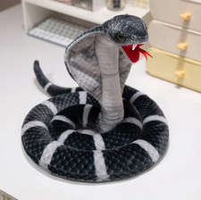 Black King Cobra Snake Plush Toy 40" Stuffed Animal Toddler Doll Gift for Kids