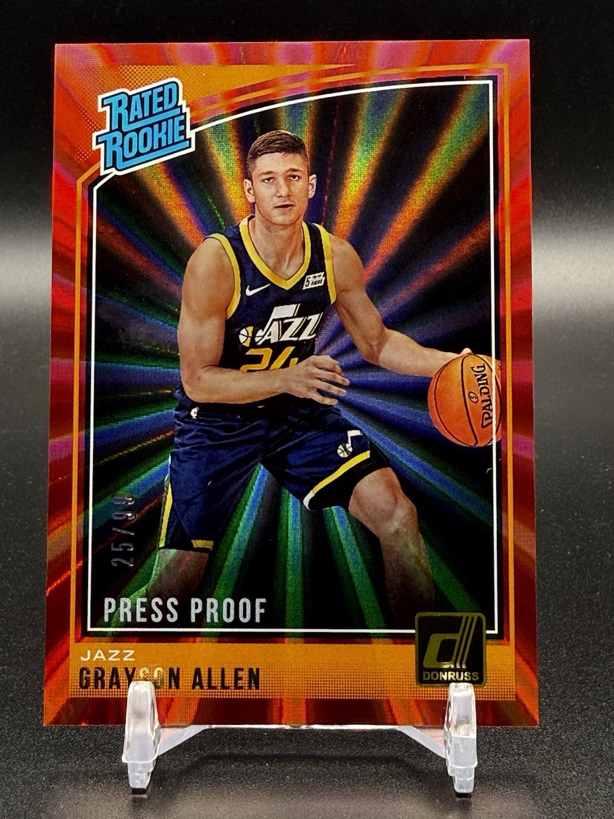 2018-19 Donruss Rated Rookie #156 Grayson Allen Rookie Press Proof Red Lazer /99