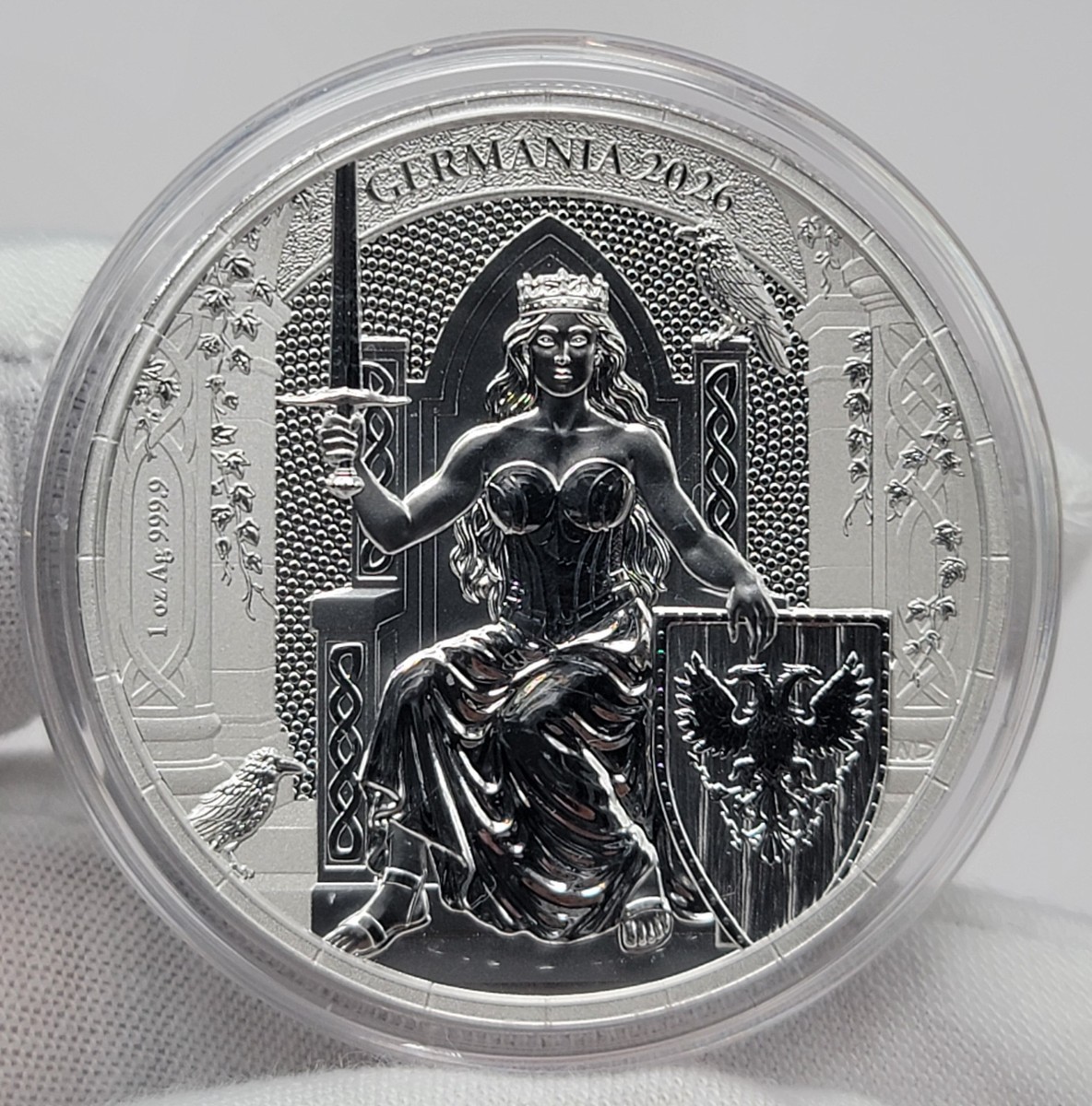 2026 Germania 1 oz 999.9 Fine Silver Coin w/ COA Lady Germania on