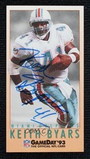 BAS 1993 Fleer GameDay Keith Byars #179 Beckett Auth Sticker Auto 2k2