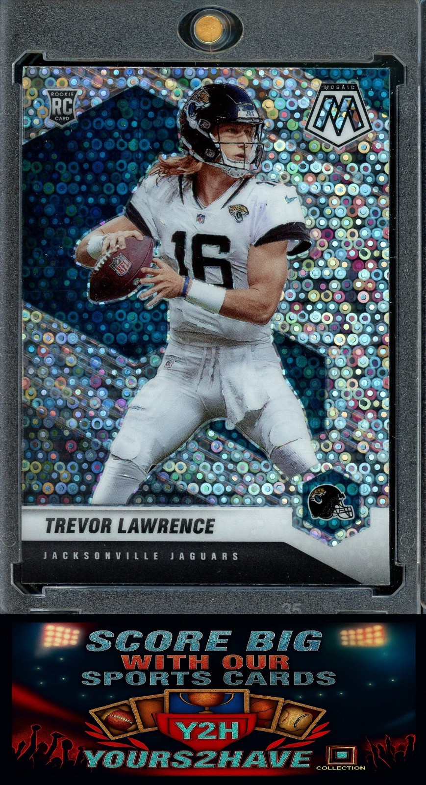 2021 Mosaic Trevor Lawrence RC No Huddle Silver Disco Rookie Variation #301-V