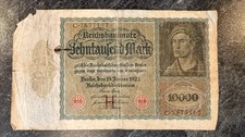 Germany 10,000 Mark Banknote 1922 – Reichsbanknote – Weimar Inflation Era – Used