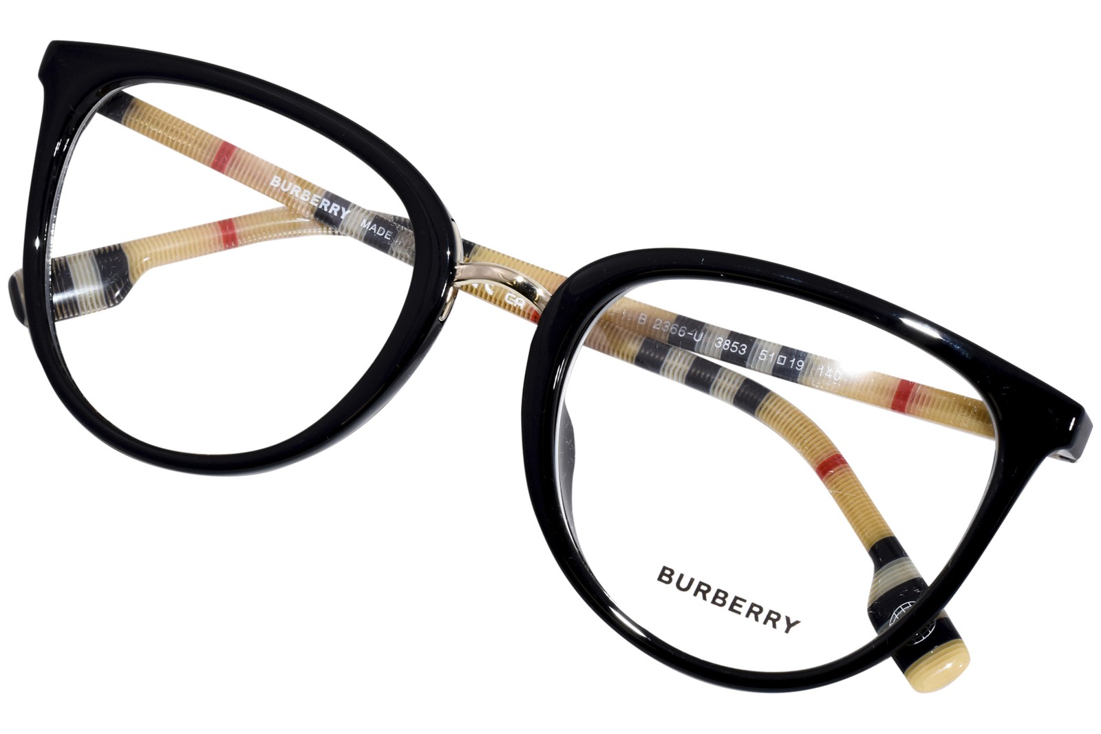 Burberry Katie BE2366U 3853 Eyeglasses Frame Women's Black Full Rim Cat Eye 51mm thumbnail 5