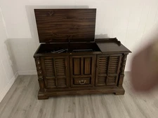 1970 1980 Classic Record Player , Eight Track And Radio Console
