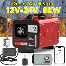 Upgraded 5L Diesel Air Heater 8KW 110V 12V/24V Bluetooth Night Heater RV Camper