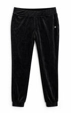 Juicy Couture Pants XL Black Velour Jogger Lounge Stretch Waist Crown Womens