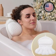 Bath Pillow 18.5 Inch Extra Soft Mesh Support Cushion for Tub Head Neck Back ...