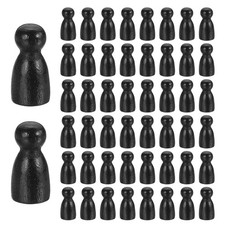 50 Pcs Black Wood Peg Dolls Unfinished 1" x 1/2" Blank Family Figures