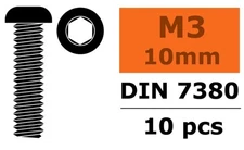 GForce - Round Neck Head Screws 3x10mm 10pcs Steel