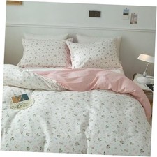 Pink Floral Duvet Cover Full Size Cotton Garden Full 80"x90" A Pink Flower