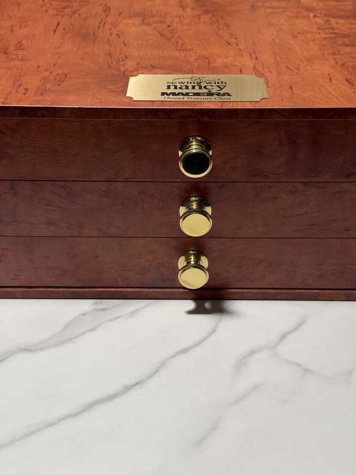 Madeira Treasure Chest Wooden Sewing Thread Kit Storage Box Rayon Vintage - Image 2 of 4