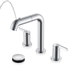 KENES LJ9058A5 Chrome Widespread Bathroom Faucet 2 Handle Bathroom Sink