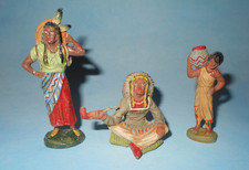 Vintage 1940-50s Elastolin Composition American Indian Family