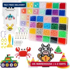 Non-Iron Fuse Beads Kit - 48 Vibrant Colors - 4960 Beads with 12 Glow-in-Dark Ar