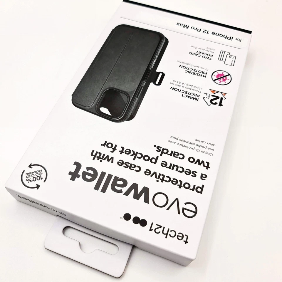 Wallet Case For iPhone 12 Pro Max EvoWallet by Tech21 Cover Drop Protection Blac - Image 4 of 4