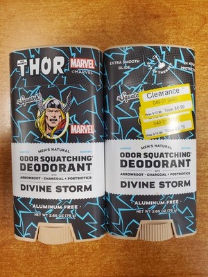 2 Pack: Dr Squatch THOR Divine Storm Men's Deodorant Marvel 2.65 oz. (8449)