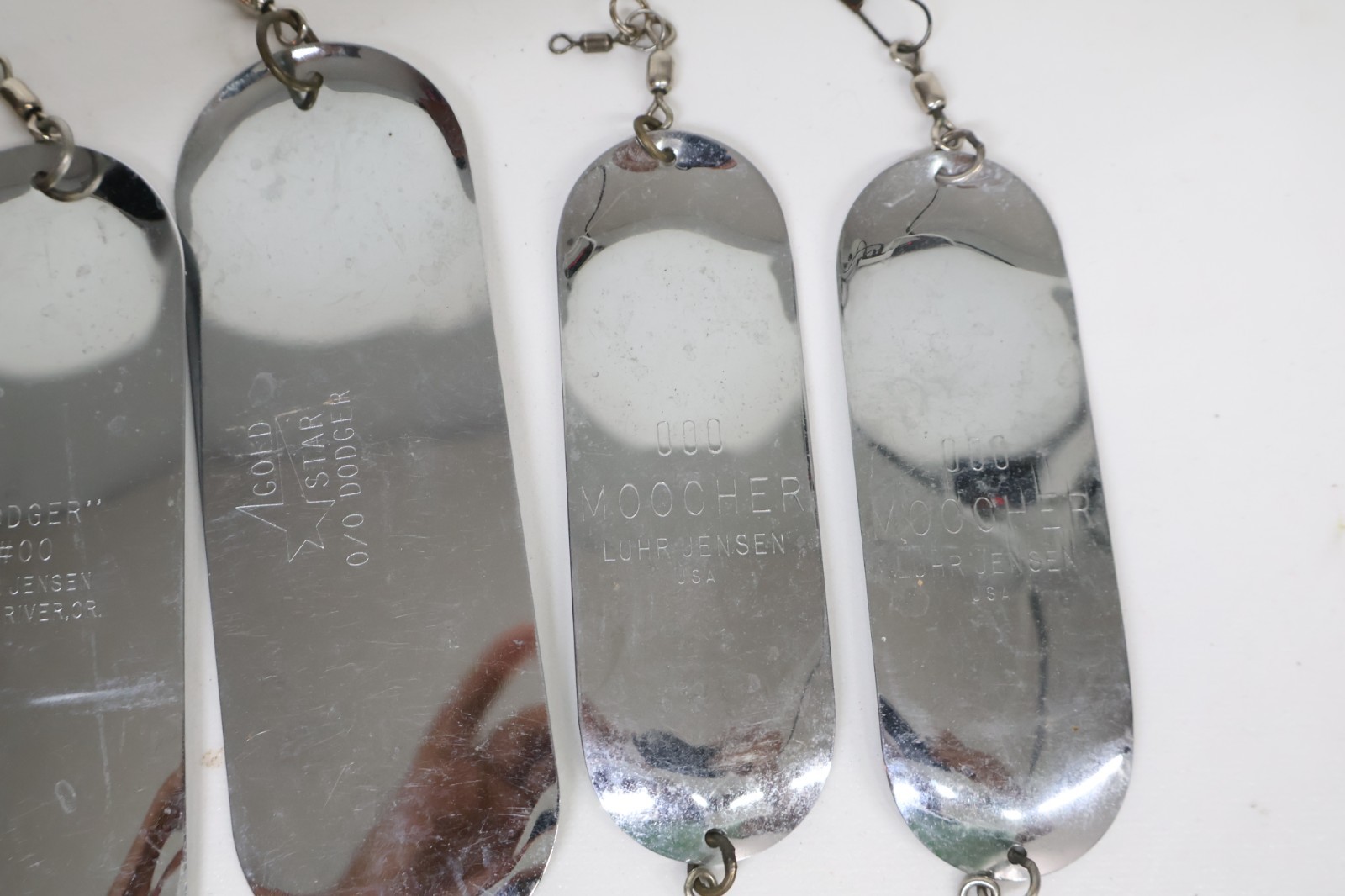 Nice Used Vintage Mixed x7 Luhr Jensen Moocher & Dodger Flasher Spoons Abe & Al - Image 10