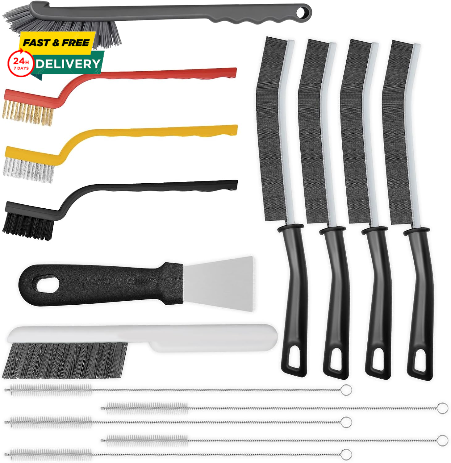 15Pcs Crevice Cleaning Brush, Hard Bristle Scrub Brushes Tools, Multifunctional