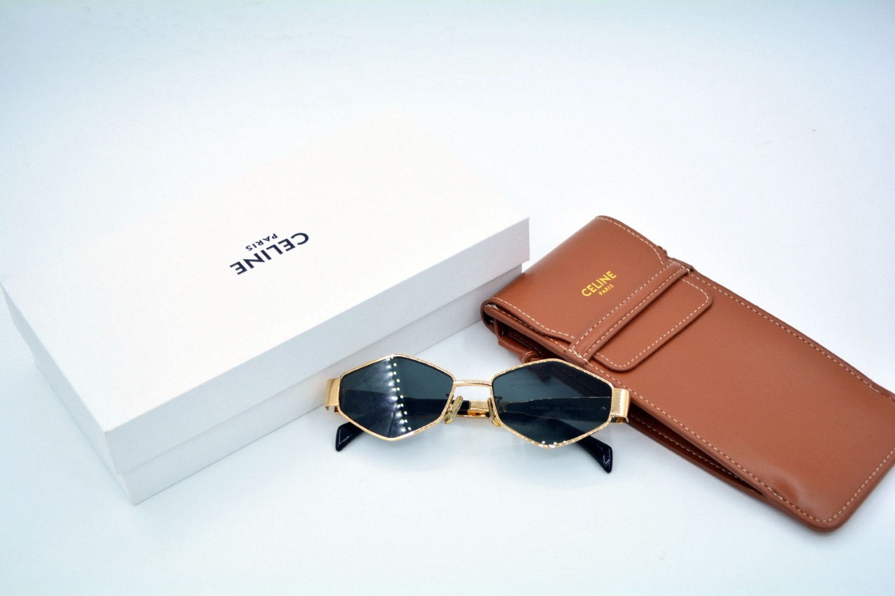 CELINE Sunglasses CL 40254U 30N Gold Sunglasses with Gray Lens For Men Women