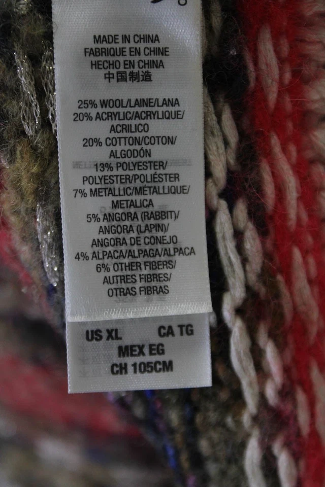 Suéter Top Juicy Couture Para Mujer Marrón Mezcla de Lana Estampado Cuello Redondo Talla XL Foto 4 de 4