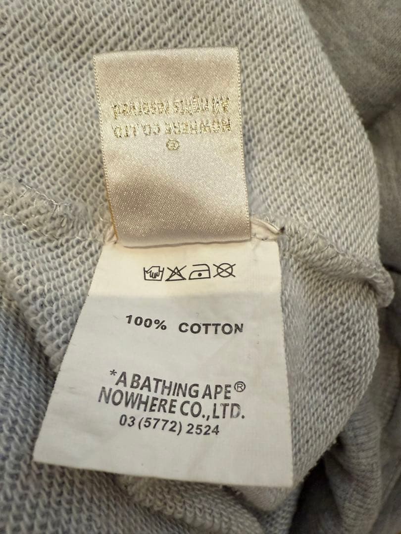A BATHING APE Cotton Shark Shorts Half Pants Gray M BA0226177 thumbnail 8