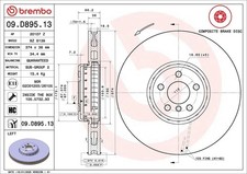 1X Bremsscheibe BREMBO 09.D895.13 BMW X7 (G07) 3 2019-202