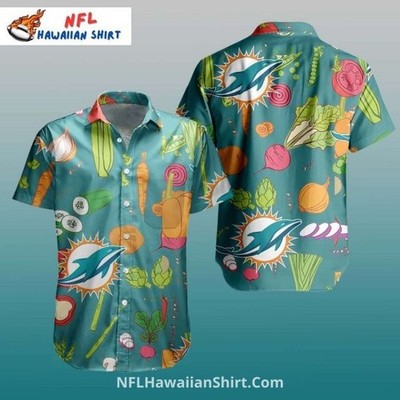 Miami Football Team Dolphinss Aloha Shirt   Fun Vegetable Design, Unisex Adult, 