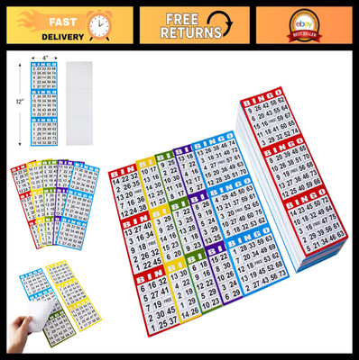 Bingo Game Cards - 3 Card Format - 100 Books of 5 Sheets - Fun Family Activity