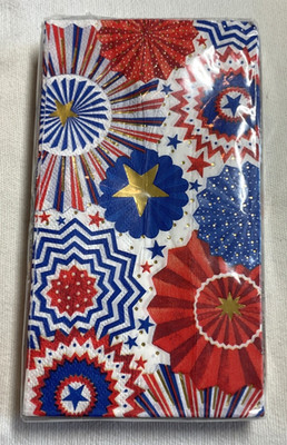 Punch Studio July 4th Paper Guest Towels Napkins NIP