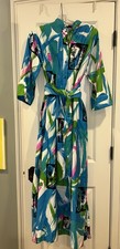Vintage Catherine Ogust for Penthouse Gallery Multicolor Tunic Kaftan Dress Med