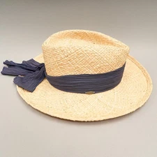 Scala Collection Hat Women Beige Straw Woven Fiber One Size Bow