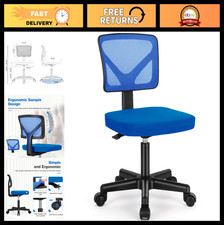 Ergonomic Low-Back Mesh Office Chair, Rolling Swivel Seat with Lumbar Support -