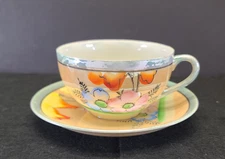 Vintage Porcelain China Lusterware Tea Coffee Cup Plate Saucer Hand Painted Set